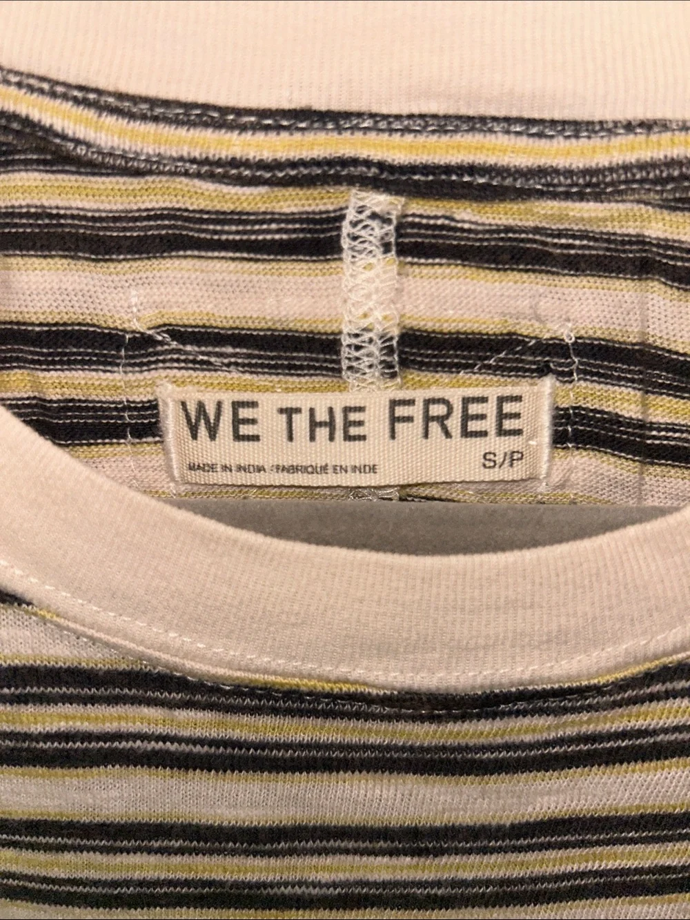 Free People NWOT All Love Striped Pocket Tee Size Small in Tea Combo